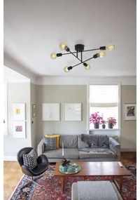 Lustră aplicată BATON 6xE27/60W/230V, negru - Cottex P7216SV