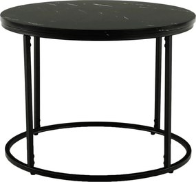 Masuta de cafea GAGIN, negru cu efect de marmura, 60x60x45 cm
