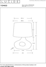 Lucide 47509/81/30 - Lampă de masă TOMEO 1xE14/40W/230V neagră