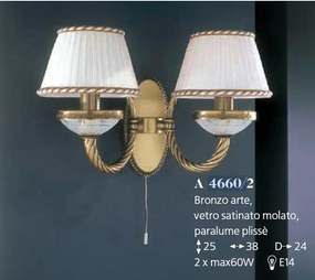 Aplica de perete din alama 2 brate design italian 4660