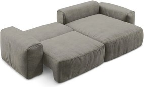 Colțar gri extensibil cu tapițerie din chenille (cu colț pe partea dreaptă/cu șezlong) Kuki – Makamii