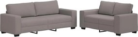 vidaXL Set de canapea cu perne, 2 piese, gri taupe, material textil