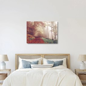 Tablou pe sticlă - Plimbarea de toamnă prin pădure (70x50 cm)