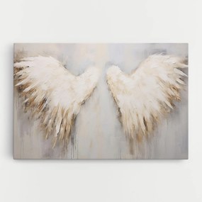 Tablou Canvas, 40x60cm, Dormitor si Living, Moderne, Textura de pictura, Cream White Wings