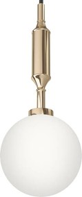 Pendul suspendat din metal auriu 31cm si glob sticla Ero I
