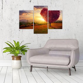 Tablou cu copaci în forma de inimă (90x60 cm)