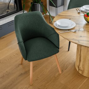 Fotoliu design, verde / fag, PETRUS