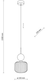 Pendul cu cablu SOPHIA 1xE14/10W/230V negru/verde/bej fumuriu
