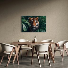 Tablou - Portretul unui tigru în junglă (90x60 cm)