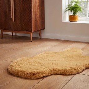 Blană galben-muștar sintetică 60x90 cm Super Teddy – Think Rugs