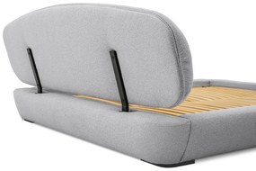 Pat matrimonial gri tapițat cu somieră 180x200 cm Odette – Scandic