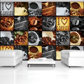 Fototapet - I Love Coffee - colaj (254x184 cm)