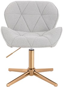 HR111CROSS Scaun Gri Boucle cu Bază Aurie