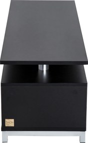 HOMCOM Mobilier TV Modern din Lemn, Suport Televizor Elegant, Negru, 114x40x40.5cm | Aosom Romania