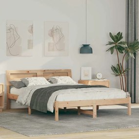 vidaXL Cadru de pat Maro 140 x 190 cm Lemn de brad solid