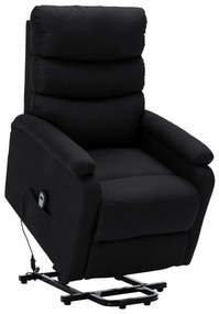 Fotoliu rabatabil ridicare pe verticală, negru, material textil