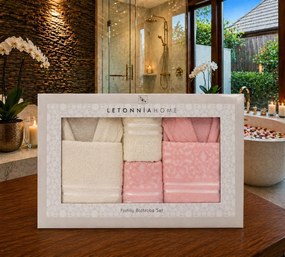 Set Premium Familie 6 Piese din 100% Bumbac – 2 Halate și 4 Prosoape