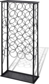 vidaXL Suport sticle de vin pentru 28 de sticle, metal