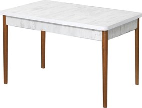 Masa bucatarie Brigitte, culoare bej si nuc, 120 cm