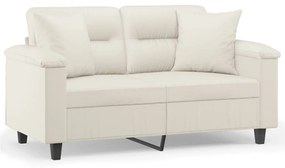 3153294 vidaXL Canapea cu 2 locuri, perne&pernuțe crem 120 cm piele ecologică