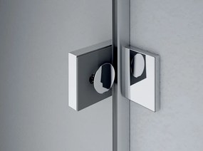 Paravan de dus walk-in 80x200 cm, crom, sticla transparenta, montare dreapta, Ronal PUR