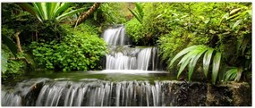 Tablou - Cascadă în pădurea tropicală (120x50 cm)