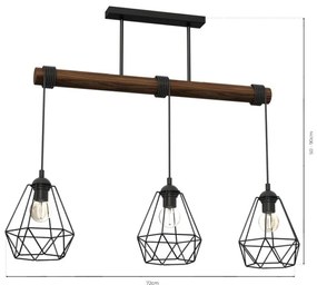 Lustră aplicată ACERO 3xE27/60W/230V