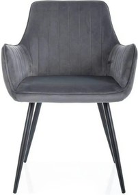 Scaun APPLE, gri/negru, stofa catifelata - Bluvel 14/metal, 57x47x85 c