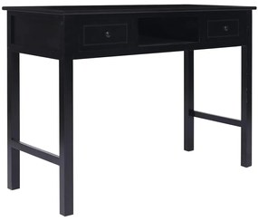 vidaXL Birou, negru, 108x45x76 cm, lemn masiv de paulownia