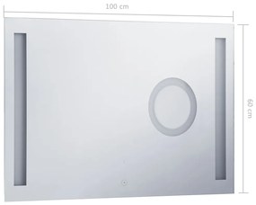 Oglinda cu LED de perete de baie cu senzor tactil, 100 x 60 cm 1, 100 x 60 cm