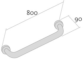 Bara suport ajutatoare 80 cm, crom, Cersanit Etiuda 800 mm