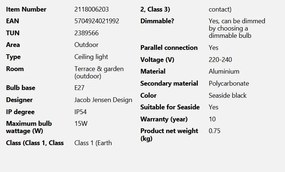 Mini Plafoniera exterior design nordic IP54 Aludra seaside negru