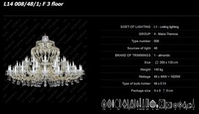 Candelabru Maria Theresa cu 48 brate cristal Bohemia L14 008/48/1, F 3 floor