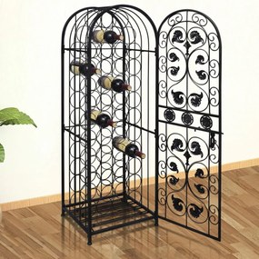 240939 vidaXL Suport sticle de vin pentru 45 de sticle, metal