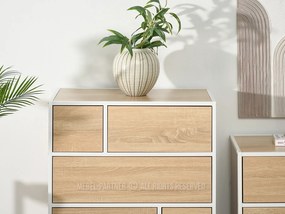 Comodă Soren Kom (sonoma + alb). Promo -10%. 1110767