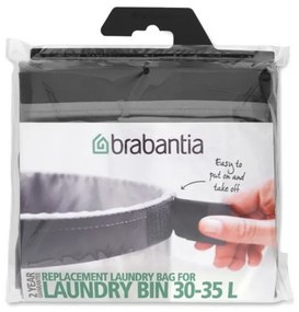 Sac pentru cos de rufe Brabantia 90300186, 30-35 L, Lavabil, Pentru cosurile Brabantia Selector 55 l, Bumbac, Gri