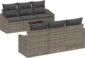 vidaXL Set de canapea cu pernă cu pernă 7 pcs Gri poliratan