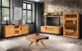 Etajera stejar masiv Urban, 44 × 29 × 138 cm