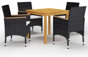 vidaXL Set mobilier de grădină, 5 piese, negru