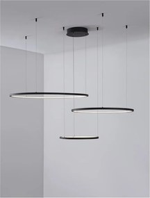 Lustra LED suspendata design circular PURPLE 3 ring neagra