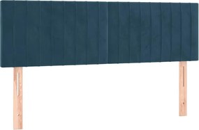 vidaXL Tăblii de pat, albastru închis, 144x5x78/88 cm, catifea