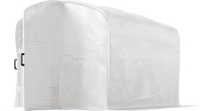 Outsunny Seră tunel de grădină 6m², seră tunel 300x200x195cm folie PE 220 g/m² margini prelungite 50 cm cu ușă alb | Aosom Romania