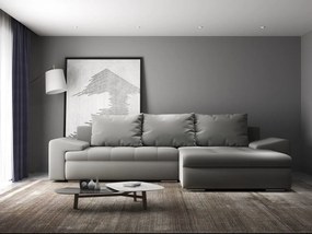 Colțar extensibil dumonde cu ladă de depozitare si sezut confortabil din spuma high-density, Leonardo Royal Gri 260x185 cm II