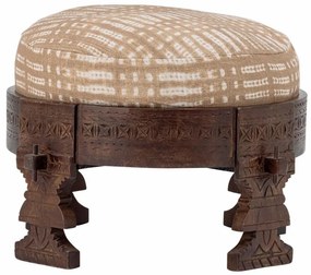 Taburet rotund din lemn de mango cu perna detasabila, 60 X 42 cm, Paloma