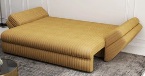 Canapea extensibilă dumonde cu ladă de depozitare si sezut confortabil din spuma high-density, Loana Ambience Mustar 250x100 cm