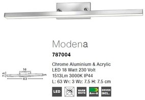 Aplica perete LED pentru baie IP44 Modena 18W NVL-787004