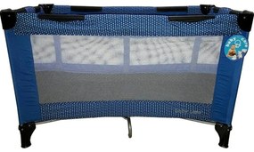 Patut Pliant, Tarc copii Baby Care™ PRO, Pliabil pe 2 Niveluri, plasa tantari,geanta transport inclusa, Albastru