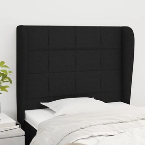 vidaXL Tăblie de pat cu aripioare, negru, 83x23x118/128 cm, textil