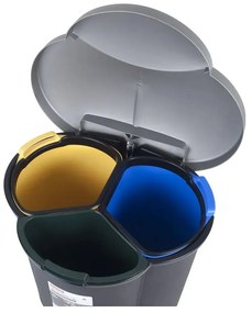 Coș de gunoi cu pedală pentru sortarea deșeurilor 17+17+6 l Trio - Curver