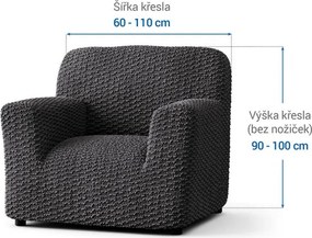 Gaico Huse bielastice MOSAICO gri închis fotoliu (l. 60 - 110 cm)